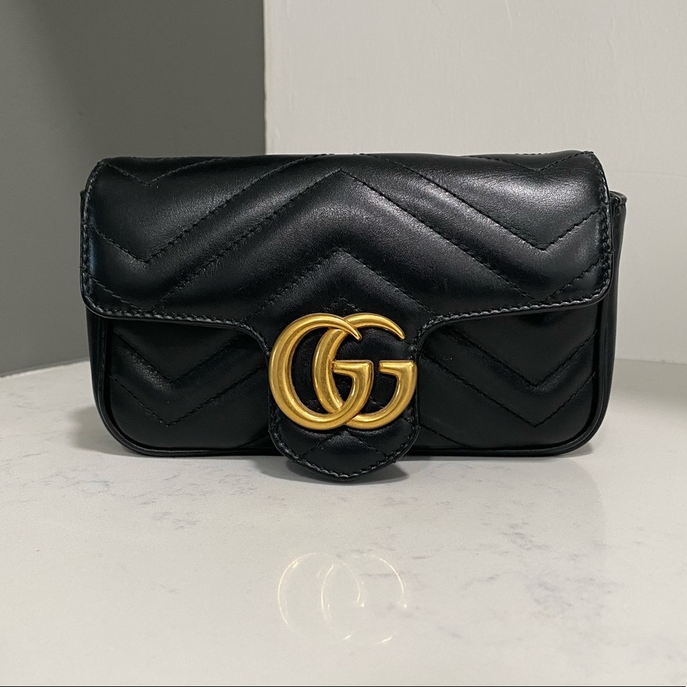 Authentic GG Marmont matelassé leather
super mini bag